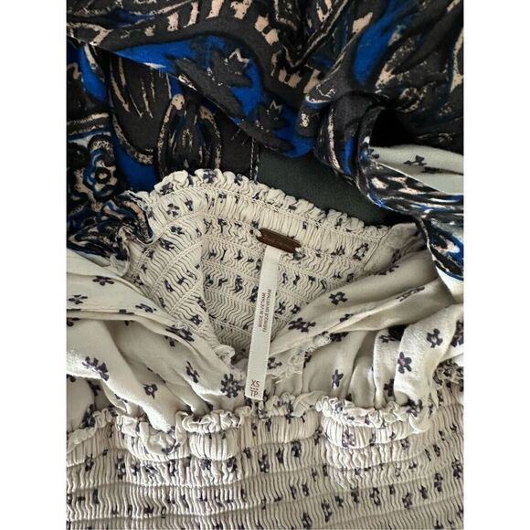 Free People Walking Dreams Skater Mini Dress in Ivory combo Size XS - Picture 11 of 13